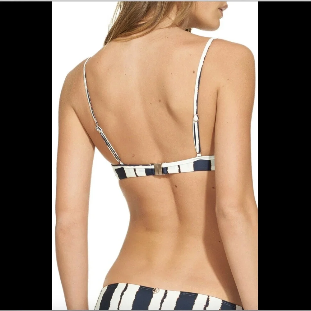 NWD‎ VIX Isla Seve Striped Underwire Bikini top SZ D Cup